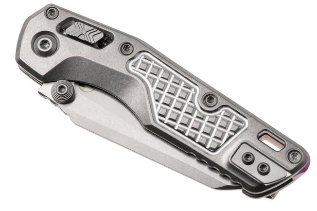 Afbeelding voor Microtech Marfione Select MSI Standard Issue Mini 210M-10FRMS4, Stonewashed M390MK, Frag Titanium, Purple Accents, zakmes, Tony Marfione design