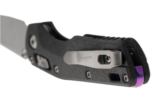 Afbeelding voor Microtech Marfione Select MSI Standard Issue Mini 210M-10MS10, Stonewashed M390MK, Slab Carbon Fibre, Purple Accents, zakmes, Tony Marfione design