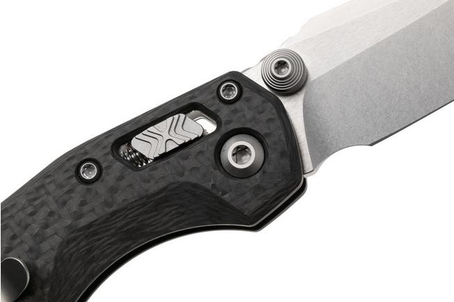 Afbeelding voor Microtech Marfione Select MSI Standard Issue Mini 210M-10MS10, Stonewashed M390MK, Slab Carbon Fibre, Purple Accents, zakmes, Tony Marfione design