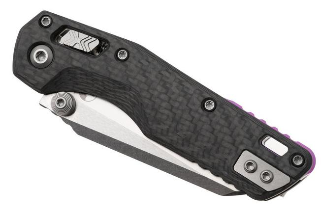 Afbeelding voor Microtech Marfione Select MSI Standard Issue Mini 210M-10MS10, Stonewashed M390MK, Slab Carbon Fibre, Purple Accents, zakmes, Tony Marfione design