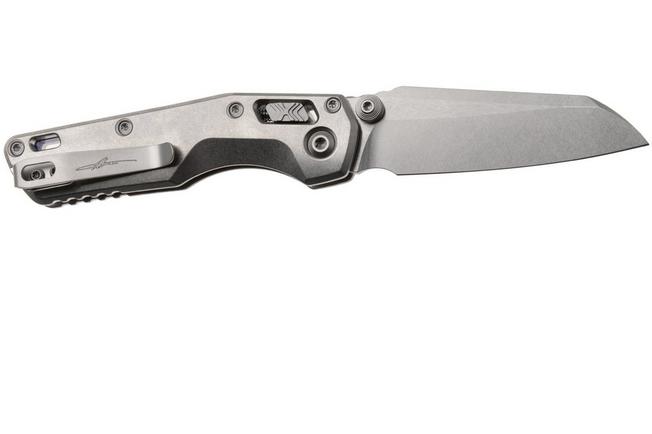 Afbeelding voor Microtech Marfione Select MSI Standard Issue Mini 210M-10MS3, Stonewashed M390MK, Slab Titanium, Blue Accents, zakmes, Tony Marfione design