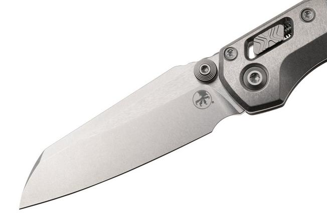 Afbeelding voor Microtech Marfione Select MSI Standard Issue Mini 210M-10MS3, Stonewashed M390MK, Slab Titanium, Blue Accents, zakmes, Tony Marfione design