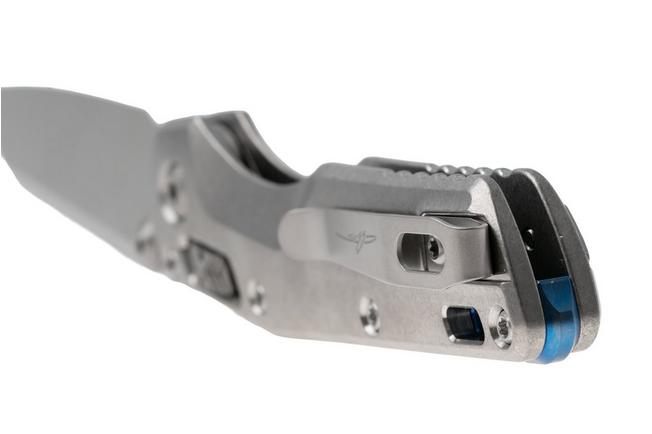 Afbeelding voor Microtech Marfione Select MSI Standard Issue Mini 210M-10MS3, Stonewashed M390MK, Slab Titanium, Blue Accents, zakmes, Tony Marfione design
