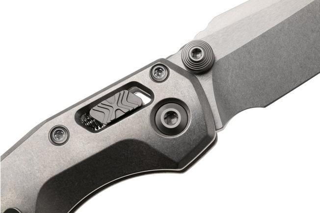 Afbeelding voor Microtech Marfione Select MSI Standard Issue Mini 210M-10MS3, Stonewashed M390MK, Slab Titanium, Blue Accents, zakmes, Tony Marfione design