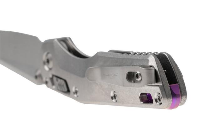 Afbeelding voor Microtech Marfione Select MSI Standard Issue Mini 210M-10MS4, Stonewashed M390MK, Slab Titanium, Purple Accents, zakmes, Tony Marfione design