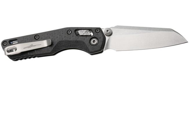 Afbeelding voor Microtech Marfione Select MSI Standard Issue Mini 210M-10MS9, Stonewashed M390MK, Slab Carbon Fibre, Blue Accents, zakmes, Tony Marfione design