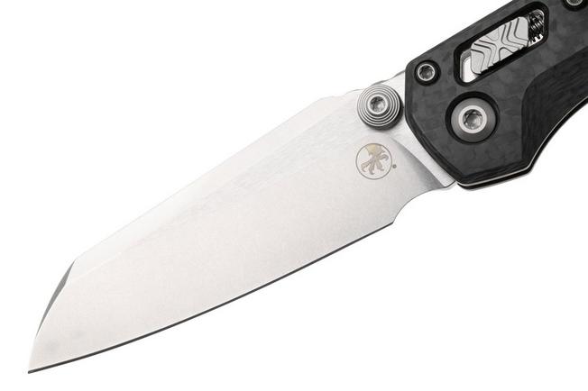 Afbeelding voor Microtech Marfione Select MSI Standard Issue Mini 210M-10MS9, Stonewashed M390MK, Slab Carbon Fibre, Blue Accents, zakmes, Tony Marfione design