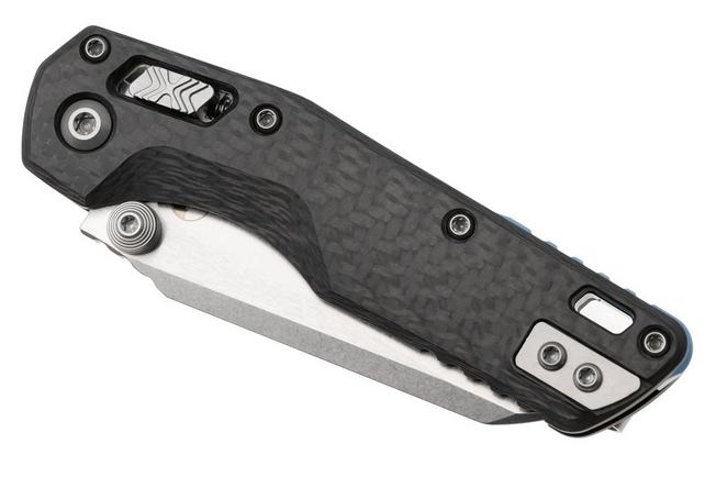 Afbeelding voor Microtech Marfione Select MSI Standard Issue Mini 210M-10MS9, Stonewashed M390MK, Slab Carbon Fibre, Blue Accents, zakmes, Tony Marfione design
