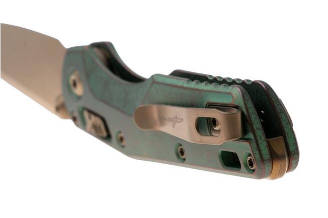 Afbeelding voor Microtech Marfione Select MSI Standard Issue Mini 210M-13MS2, Bronzed Stonewashed M390MK, Slab Antique Green Titanium, Bronze Accents, zakmes
