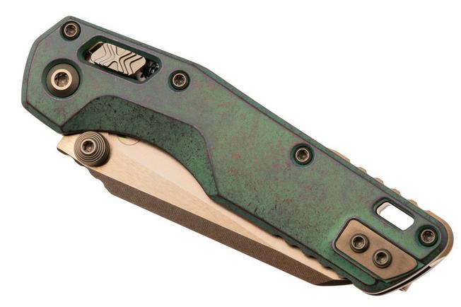 Afbeelding voor Microtech Marfione Select MSI Standard Issue Mini 210M-13MS2, Bronzed Stonewashed M390MK, Slab Antique Green Titanium, Bronze Accents, zakmes