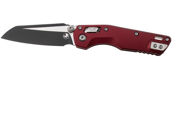 Afbeelding voor Microtech MSI Standard Issue Mini 210M-1FLMR, Two Tone Black M390MK, Fluted Merlot Aluminium, zakmes