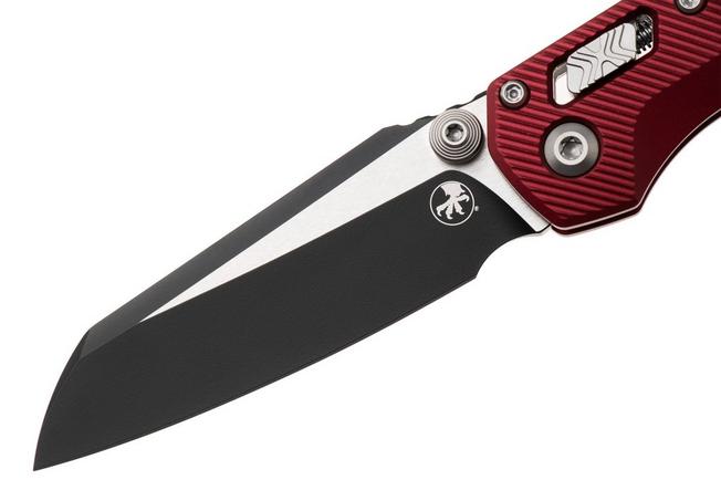 Afbeelding voor Microtech MSI Standard Issue Mini 210M-1FLMR, Two Tone Black M390MK, Fluted Merlot Aluminium, zakmes