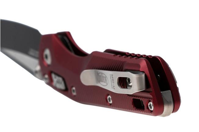 Afbeelding voor Microtech MSI Standard Issue Mini 210M-1FLMR, Two Tone Black M390MK, Fluted Merlot Aluminium, zakmes