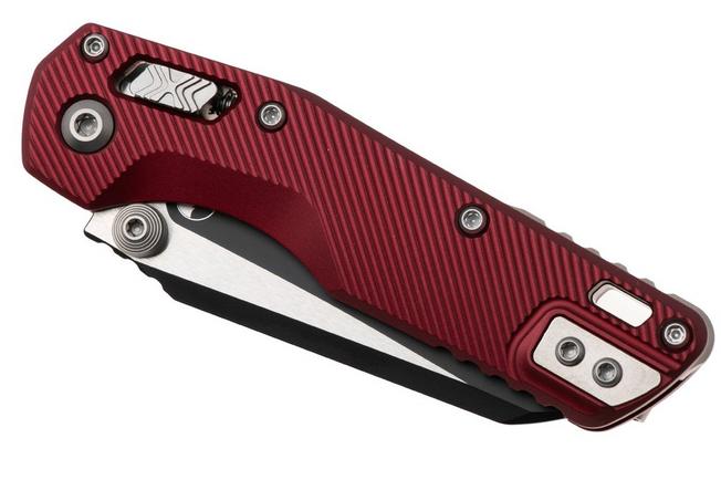 Afbeelding voor Microtech MSI Standard Issue Mini 210M-1FLMR, Two Tone Black M390MK, Fluted Merlot Aluminium, zakmes