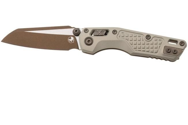 Afbeelding voor Microtech MSI Standard Issue Mini 210M-1FRCG-C19Z23, Burnt Bronze Cerakote M390MK, Champagne Gold Frag Aluminium, zakmes