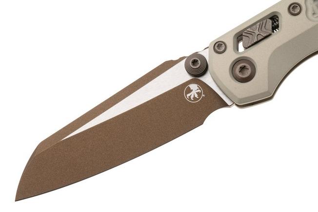 Afbeelding voor Microtech MSI Standard Issue Mini 210M-1FRCG-C19Z23, Burnt Bronze Cerakote M390MK, Champagne Gold Frag Aluminium, zakmes