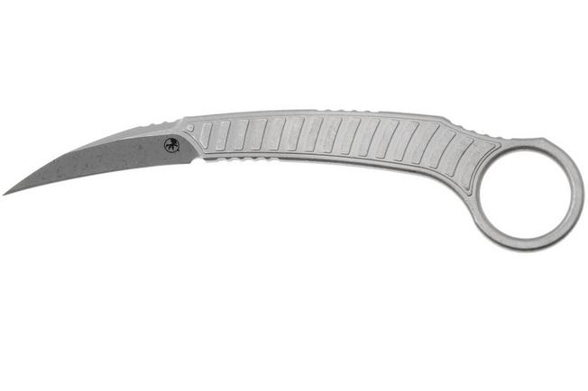Afbeelding voor Microtech Feather 215-10APS Apocalyptic Stonewashed D2, karambitmes, Bastinelli Knives design
