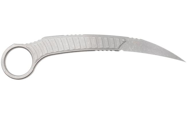 Afbeelding voor Microtech Feather 215-10APS Apocalyptic Stonewashed D2, karambitmes, Bastinelli Knives design
