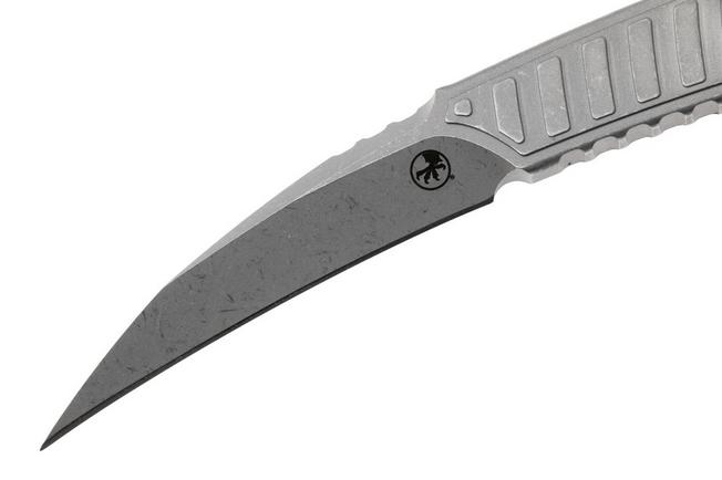 Afbeelding voor Microtech Feather 215-10APS Apocalyptic Stonewashed D2, karambitmes, Bastinelli Knives design