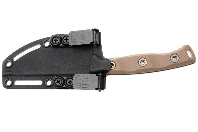 Afbeelding voor Microtech Akris 95-10DE-5, Stonewashed Böhler M390MK, Dark Earth G10, jachtmes, Black Kydex schede
