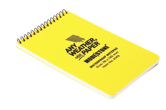Afbeelding voor Modestone A143 Waterproof Top Spiral Notebook, 76 × 130 mm, Yellow, notitieboekje