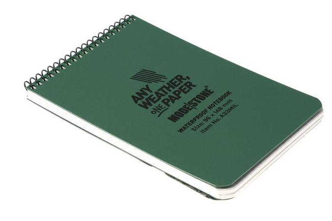 Afbeelding voor Modestone A33MIL Waterproof Top Spiral Military Notebook 96 x 148 mm, Olive, notitieboekje