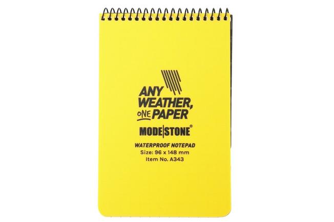 Afbeelding voor Modestone A343 Waterproof Top Spiral Notebook, 96 x 148 mm, Yellow, notitieboekje