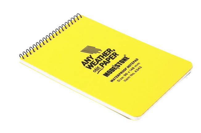 Afbeelding voor Modestone A343 Waterproof Top Spiral Notebook, 96 x 148 mm, Yellow, notitieboekje