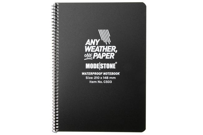 Afbeelding voor Modestone C503 Waterproof Side Spiral Notebook A5 Black, notitieboek