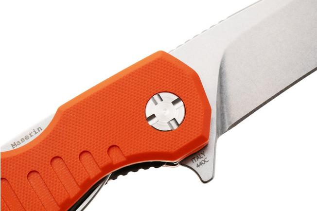 Afbeelding voor Maserin Forest Edge 132/2G10A Stonewashed 440C, Orange G10, jachtzakmes
