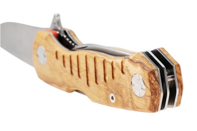 Afbeelding voor Maserin Forest Edge 132/2OL Stonewashed 440C, Olive Wood, jachtzakmes