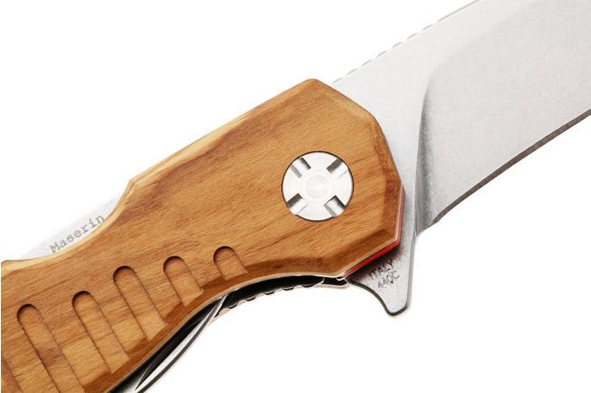 Afbeelding voor Maserin Forest Edge 132/2OL Stonewashed 440C, Olive Wood, jachtzakmes