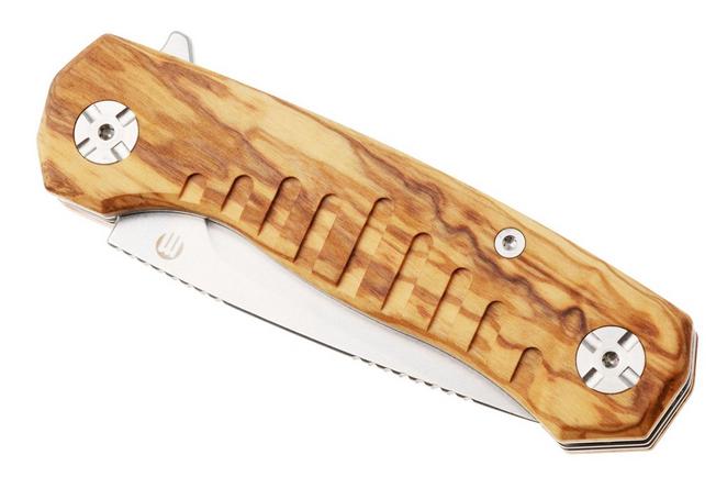 Afbeelding voor Maserin Forest Edge 132/2OL Stonewashed 440C, Olive Wood, jachtzakmes