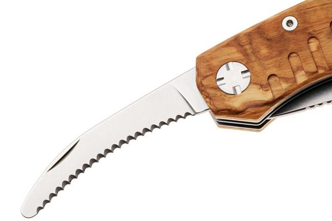 Afbeelding voor Maserin Forest Edge 132/2OL Stonewashed 440C, Olive Wood, jachtzakmes