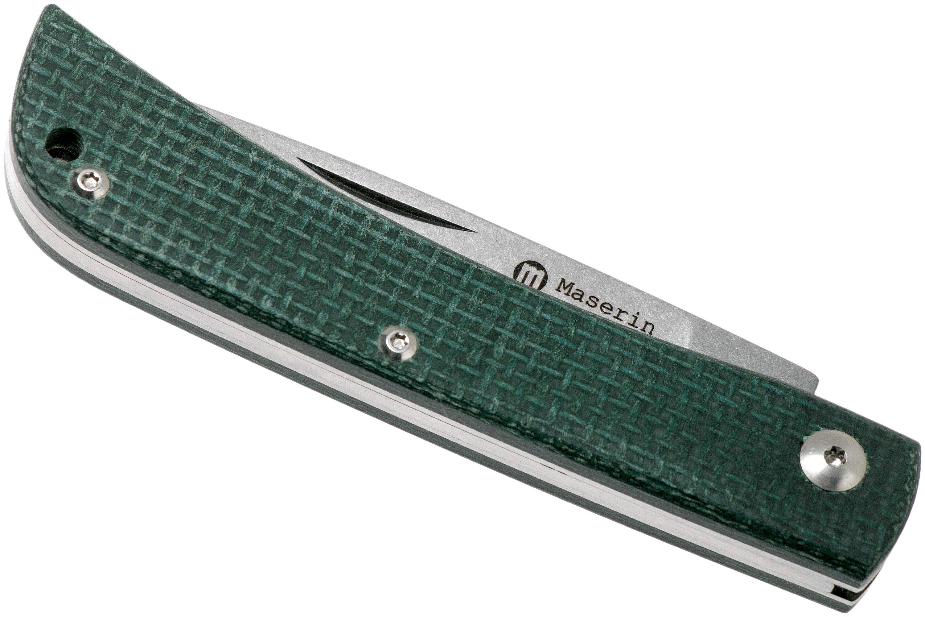 Maserin Scout Green Micarta pocket knife, 163MV Advantageously