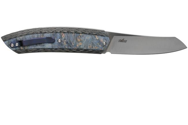Image for Maserin AM5 Blue Maple Carbon 375-RB pocket knife