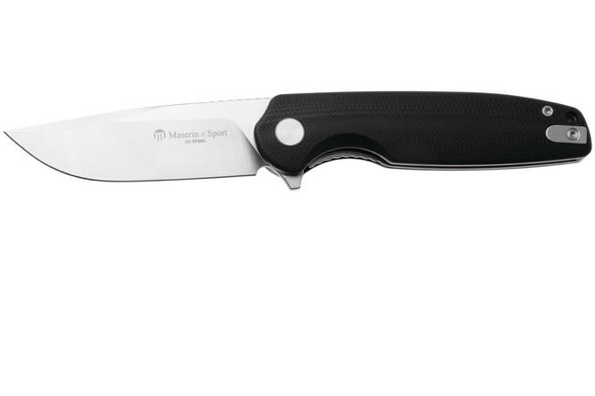 Afbeelding voor Maserin Sport Knife 46010/G10N, Satin D2, Black G10, zakmes