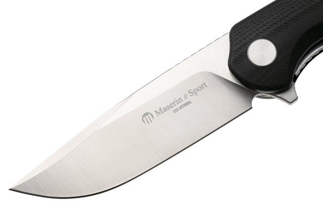 Afbeelding voor Maserin Sport Knife 46010/G10N, Satin D2, Black G10, zakmes