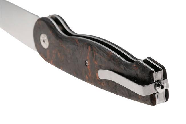 Afbeelding voor Maserin Summit 490/FCA Satin MagnaCut, Black Orange FatCarbon, zakmes
