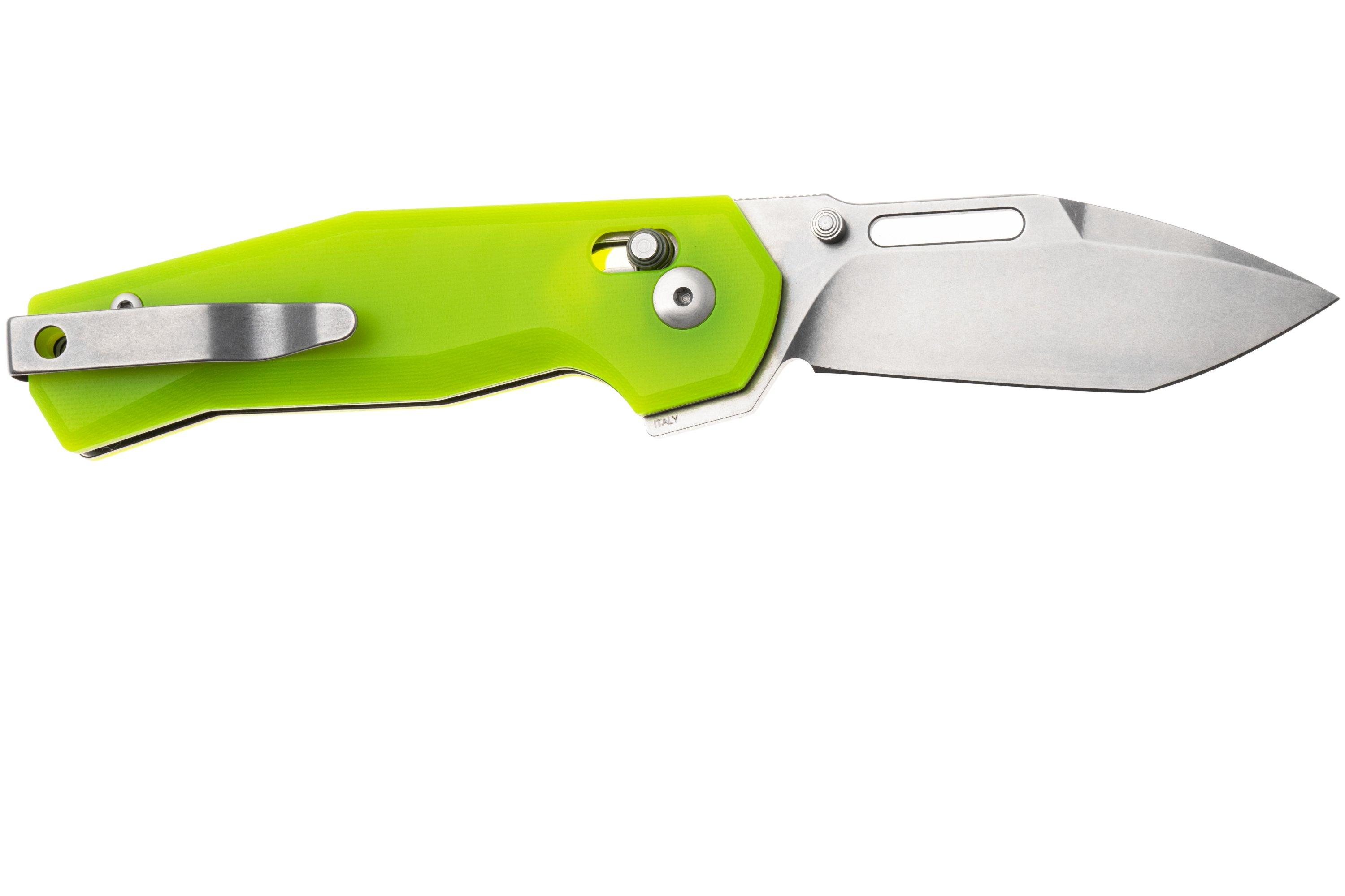 Maserin 632 CB-1 Stonewashed CPM MagnaCut, Neon Yellow G10, pocket