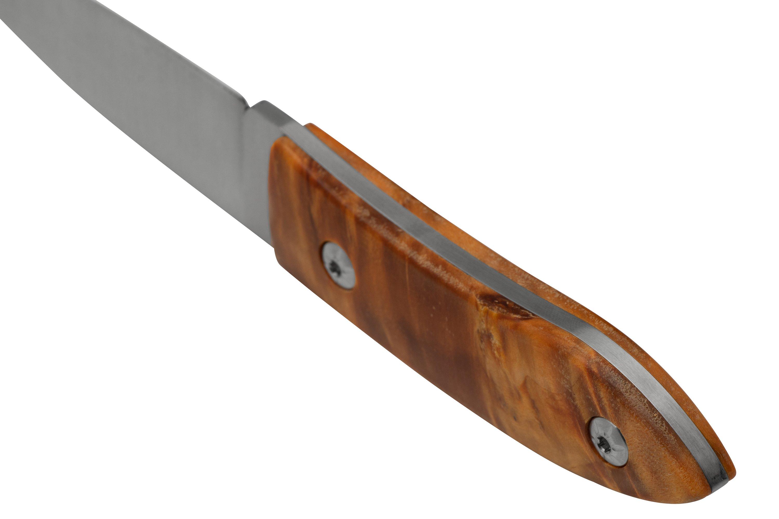 Maserin AM22, 923RA Brown Poplar Burl, feststehendes Messer, Atillio