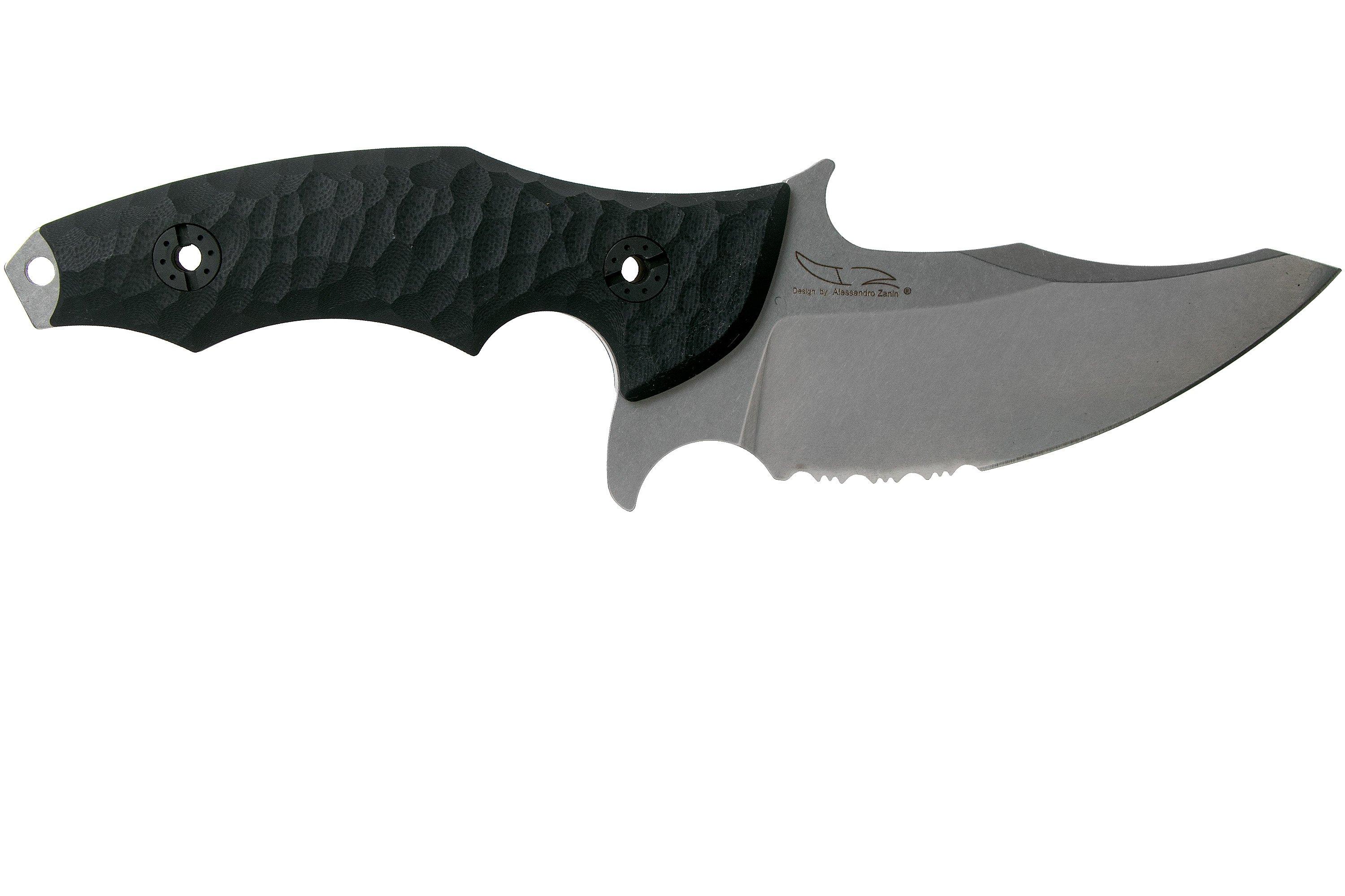 Maserin Badger 940-g10n Black G10 Fixed Knife, Alessandro Zanin Design 