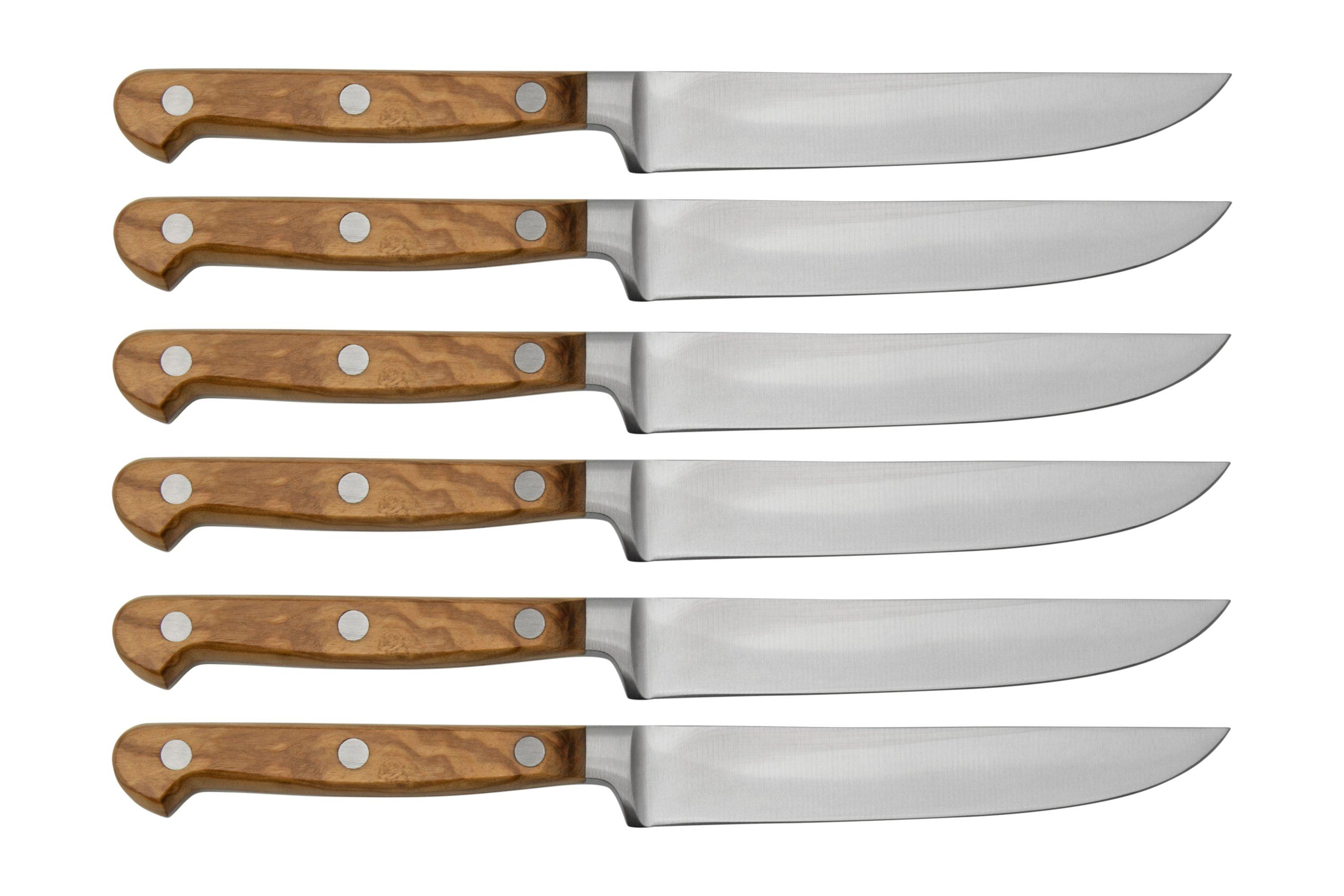 Set of 4 Maserin olive steak knives