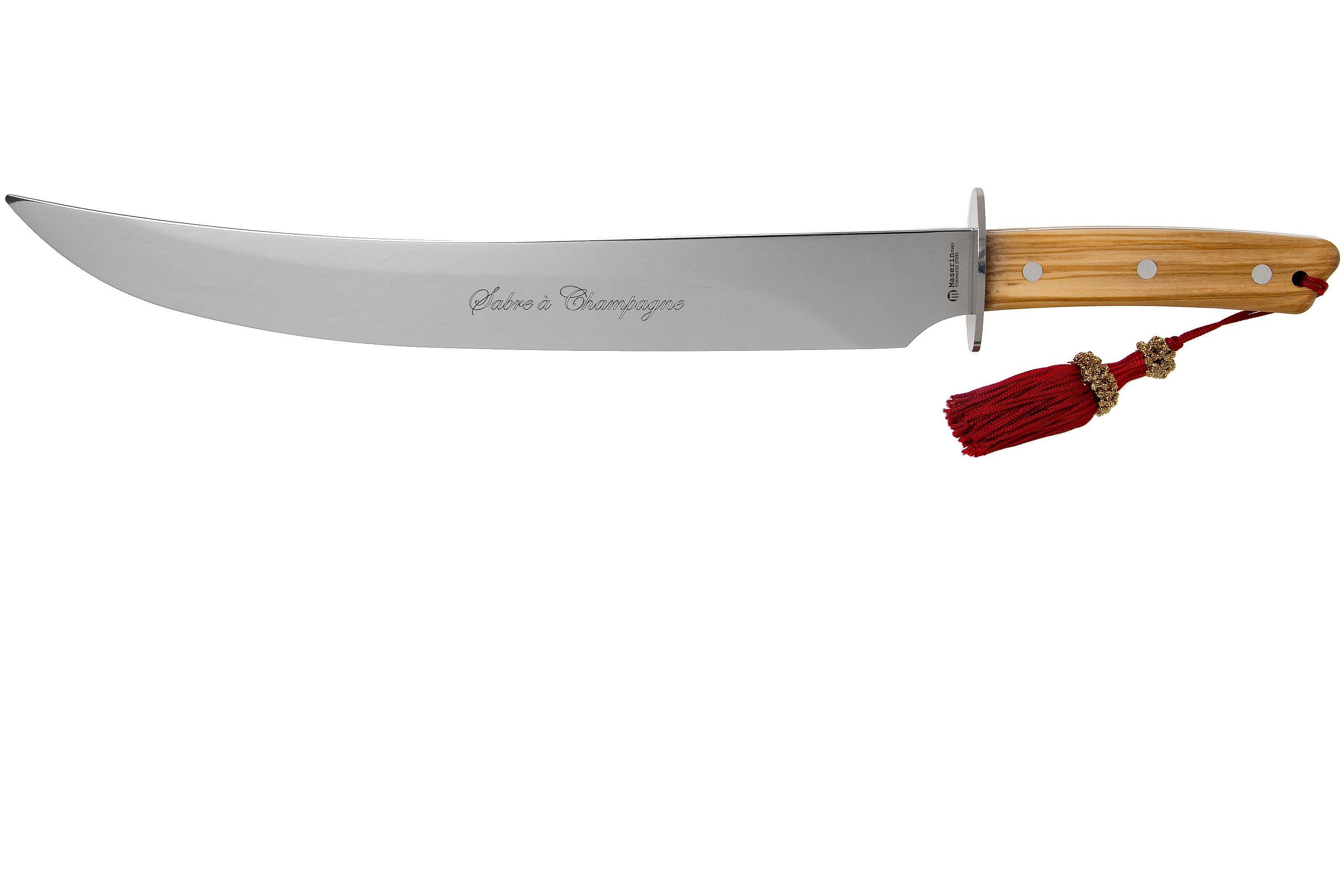 Sabre à champagne Prestige Mac Mahon - Manche Micarta noir - Socle acajou