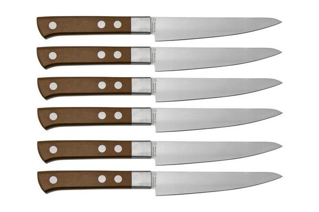 Set of 4 Maserin olive steak knives