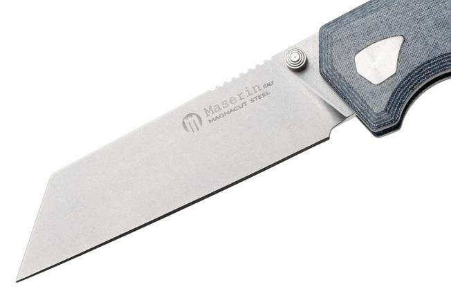 Afbeelding voor Maserin Pulse 631/MCJ Stonewashed CPM MagnaCut, Blue Jeans micarta zakmes, Igor Bortolussi design