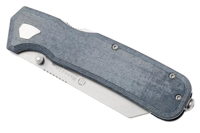Afbeelding voor Maserin Pulse 631/MCJ Stonewashed CPM MagnaCut, Blue Jeans micarta zakmes, Igor Bortolussi design