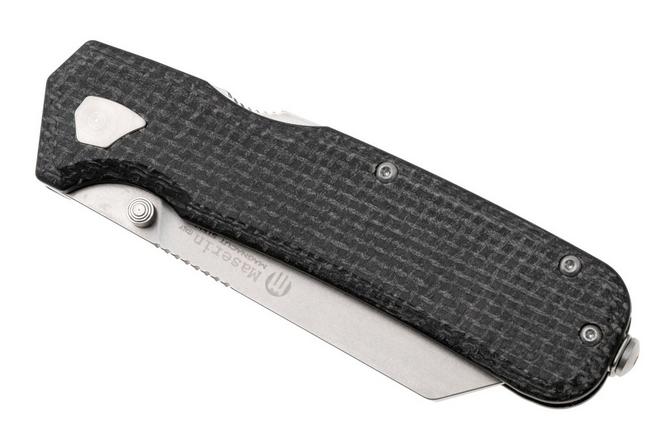 Afbeelding voor Maserin Pulse 631/MCN Stonewashed CPM MagnaCut, Black micarta zakmes, Igor Bortolussi design
