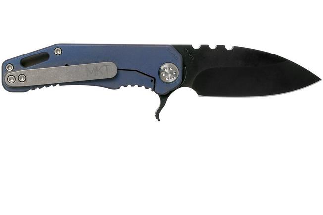 Imagen para Medford 187F Flipper Faced & Flamed Tsunami Ti, Blue Spring, PVD Black D2, navaja