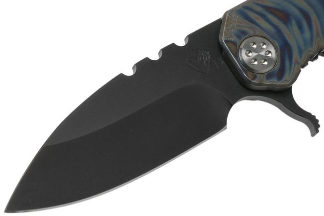 Imagen para Medford 187F Flipper Faced & Flamed Tsunami Ti, Blue Spring, PVD Black D2, navaja